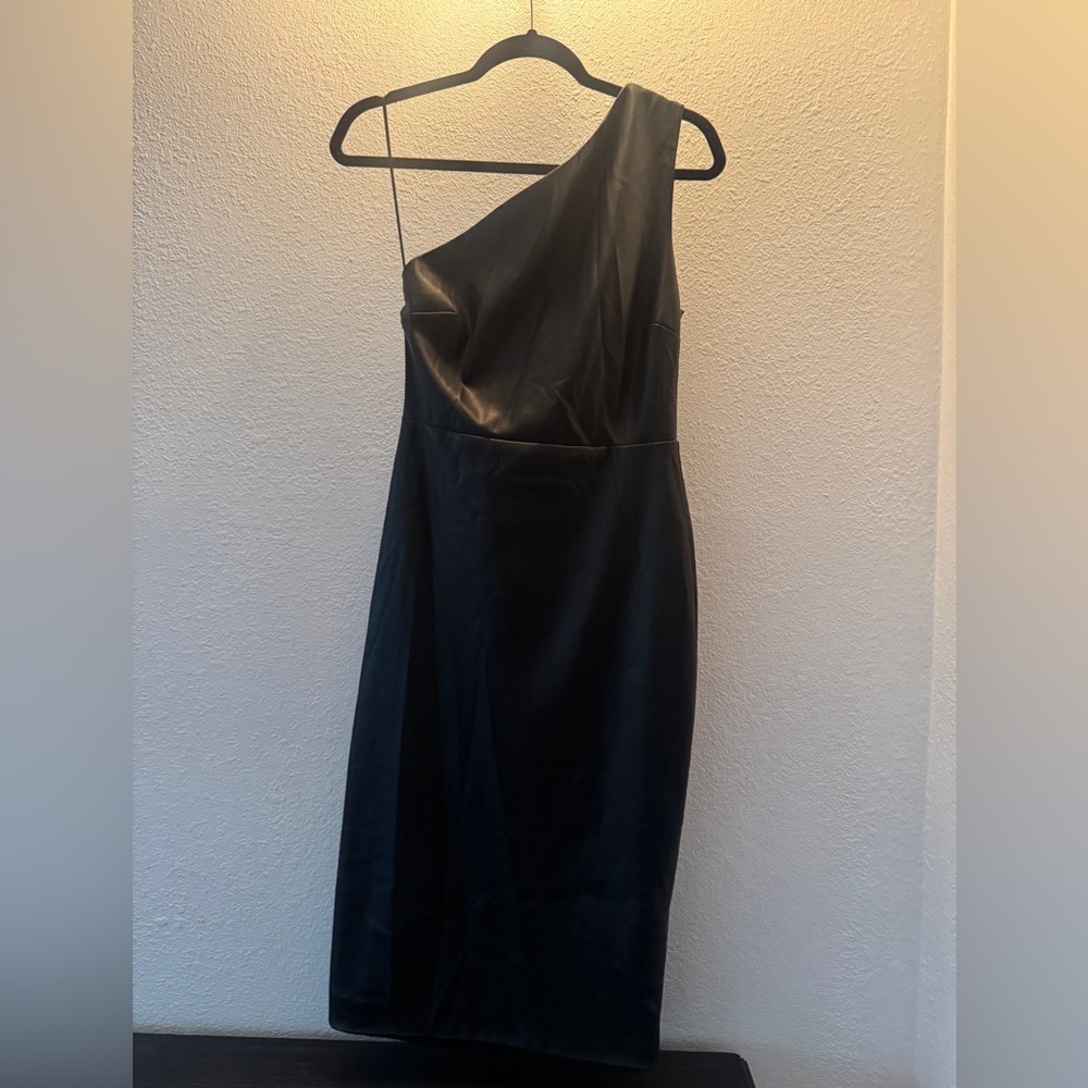 Bardot Oriella Revolve Vegan Leather Dress in Black size Medium - Picture 8 of 11